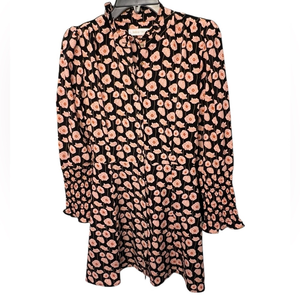 Floral Print Black and Pink Dress EUC pit to pit 19 inches Length 33 inchesBOX24